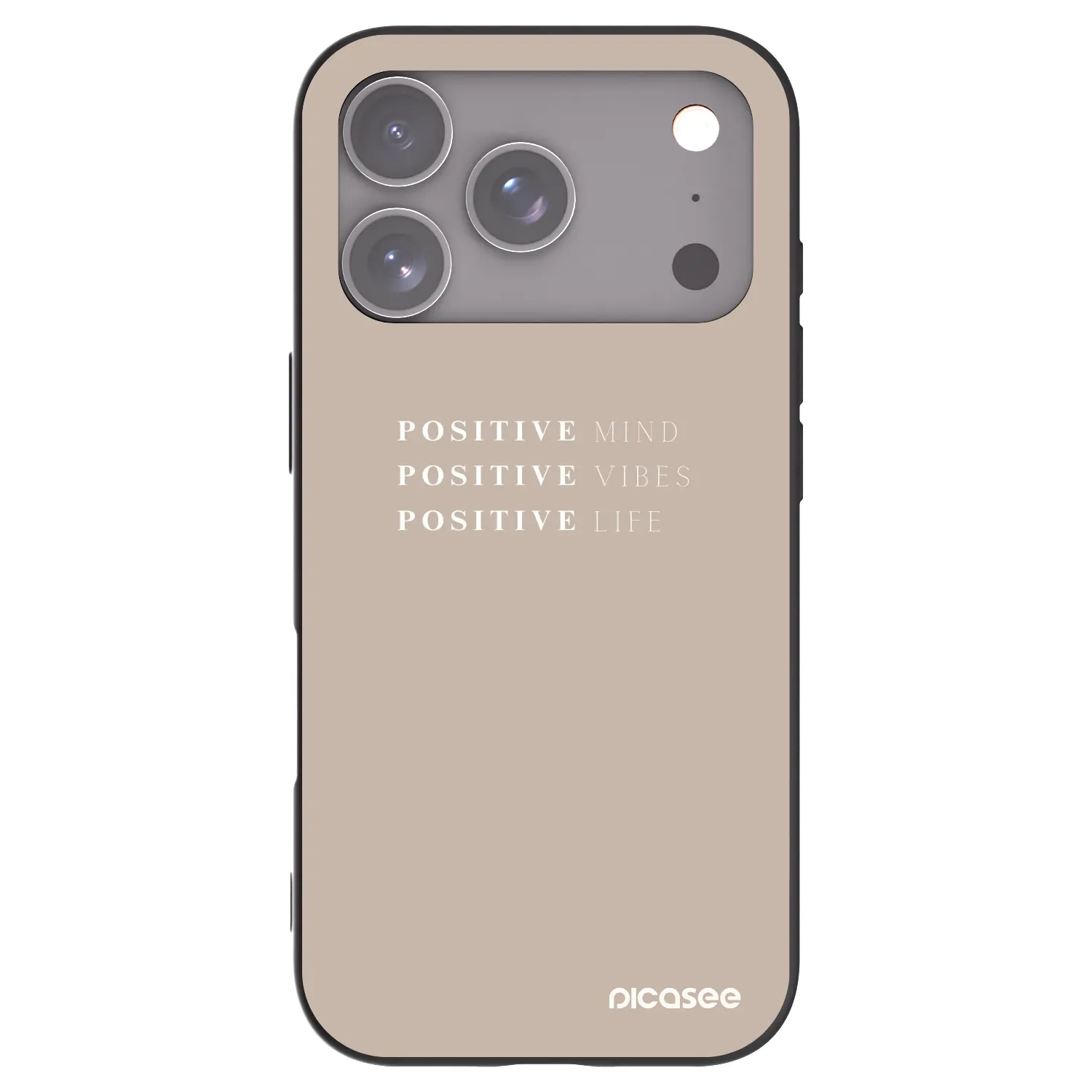 Picasee silikonowe czarne etui na Apple iPhone 17 Pro - Positive Vibes