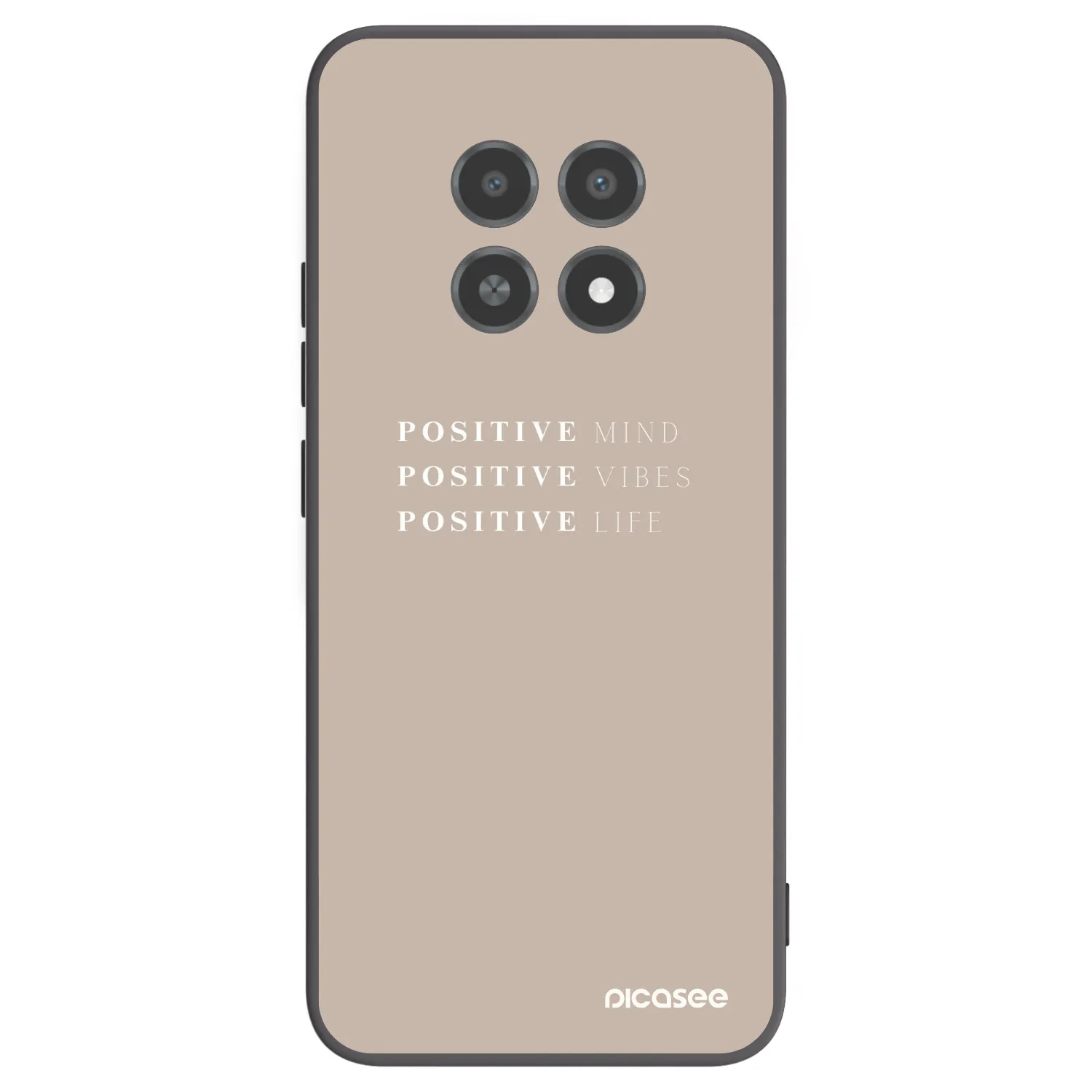 Picasee silikonowe czarne etui na Realme 12X - Positive Vibes