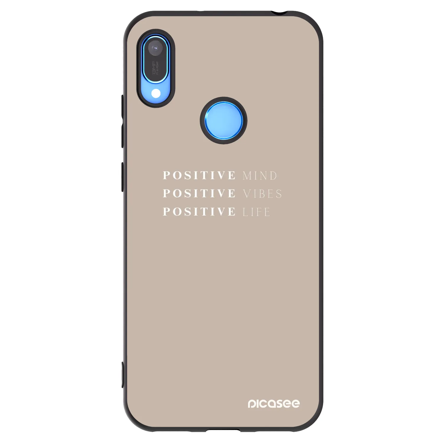 Picasee silikonowe czarne etui na Huawei Y6 2019 - Positive Vibes