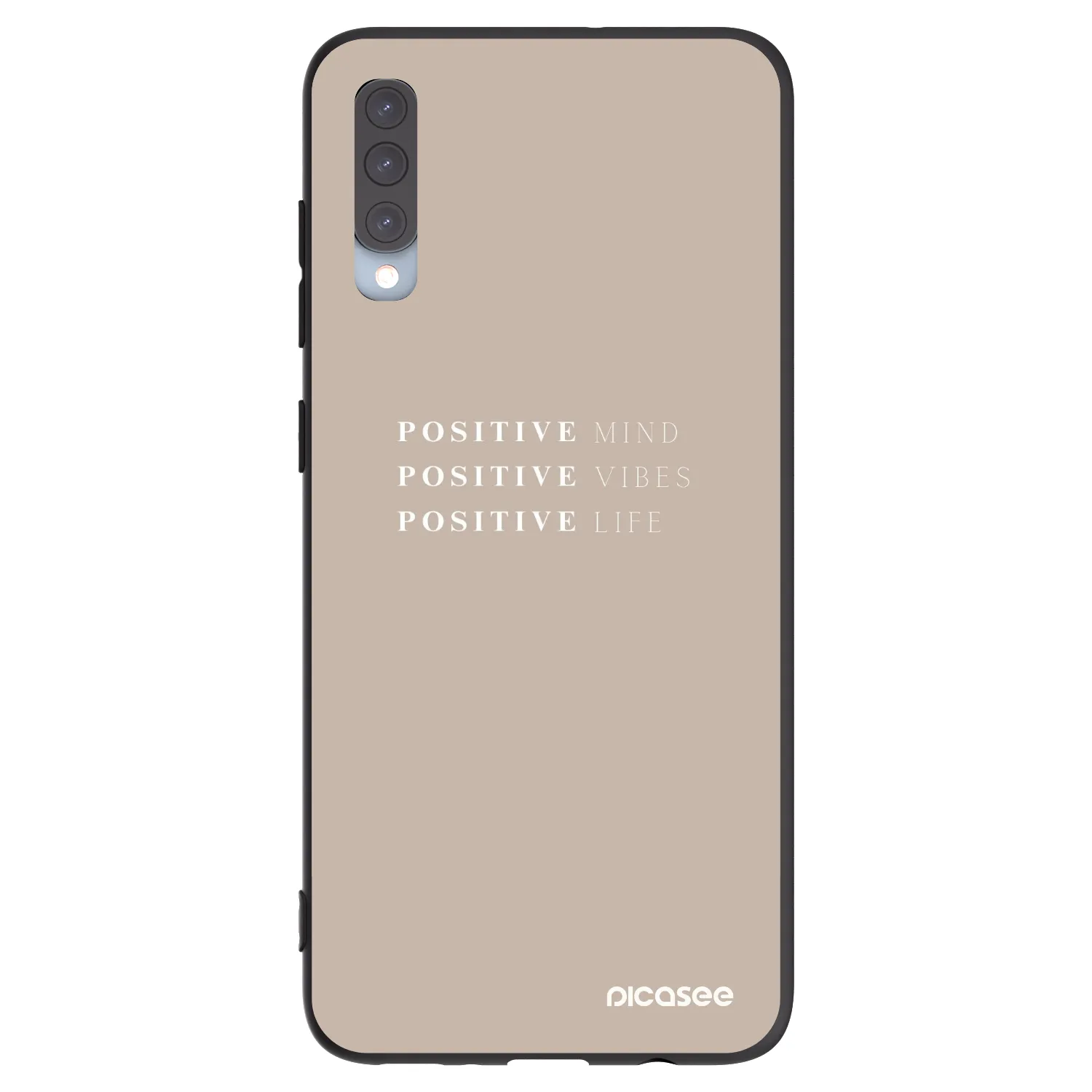 Picasee silikonowe czarne etui na Samsung Galaxy A70 A705F - Positive Vibes
