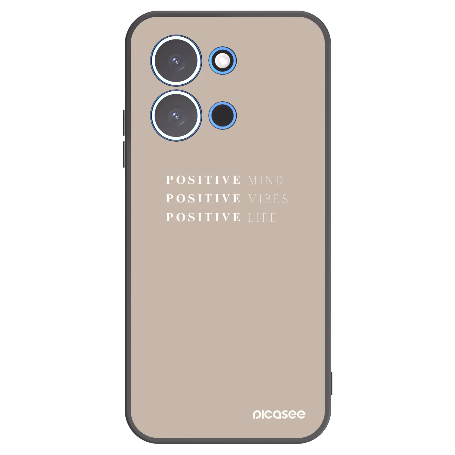 Picasee silikonowe czarne etui na Xiaomi Redmi 15C 4G - Positive Vibes
