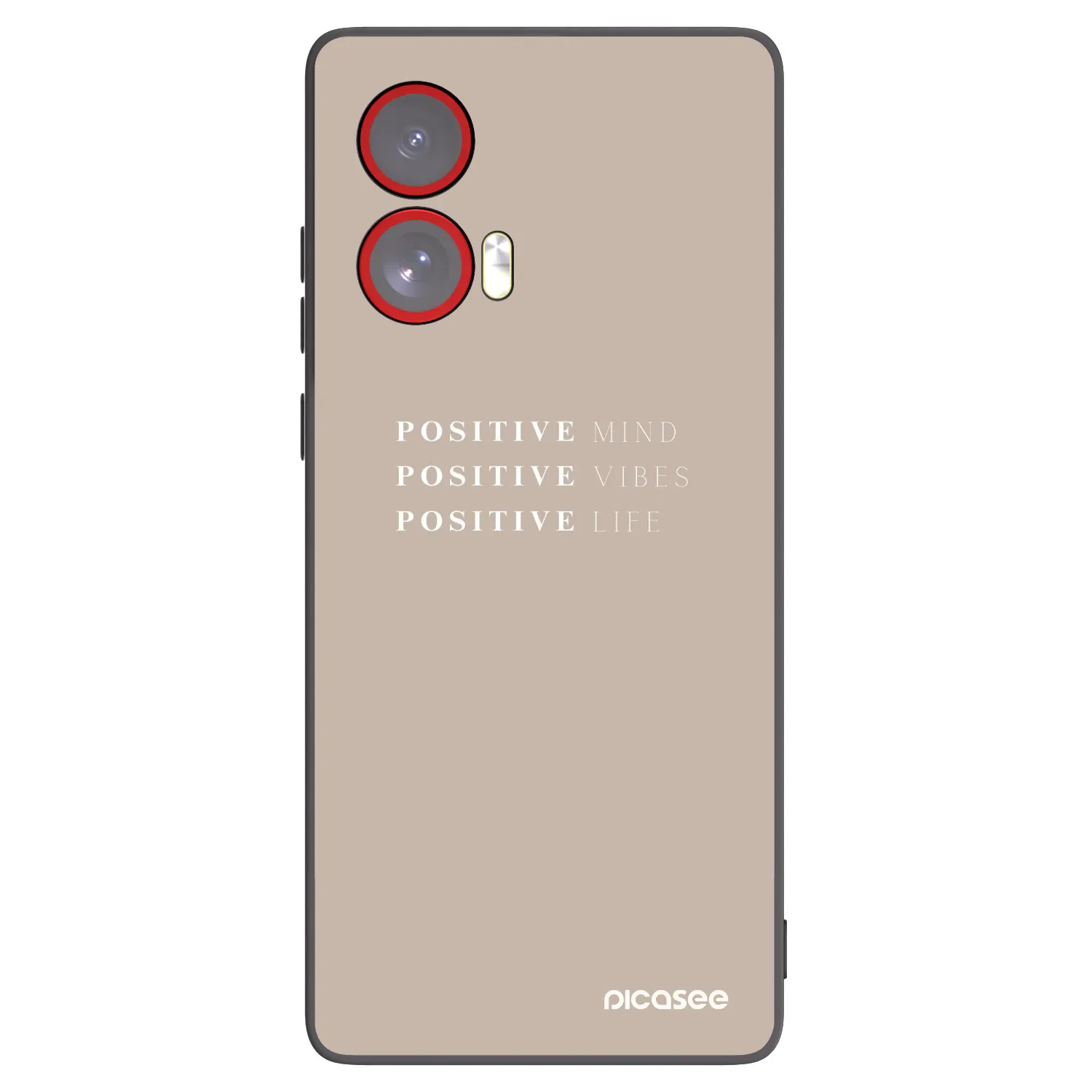 Picasee silikonowe czarne etui na Motorola Edge 50 Fusion - Positive Vibes