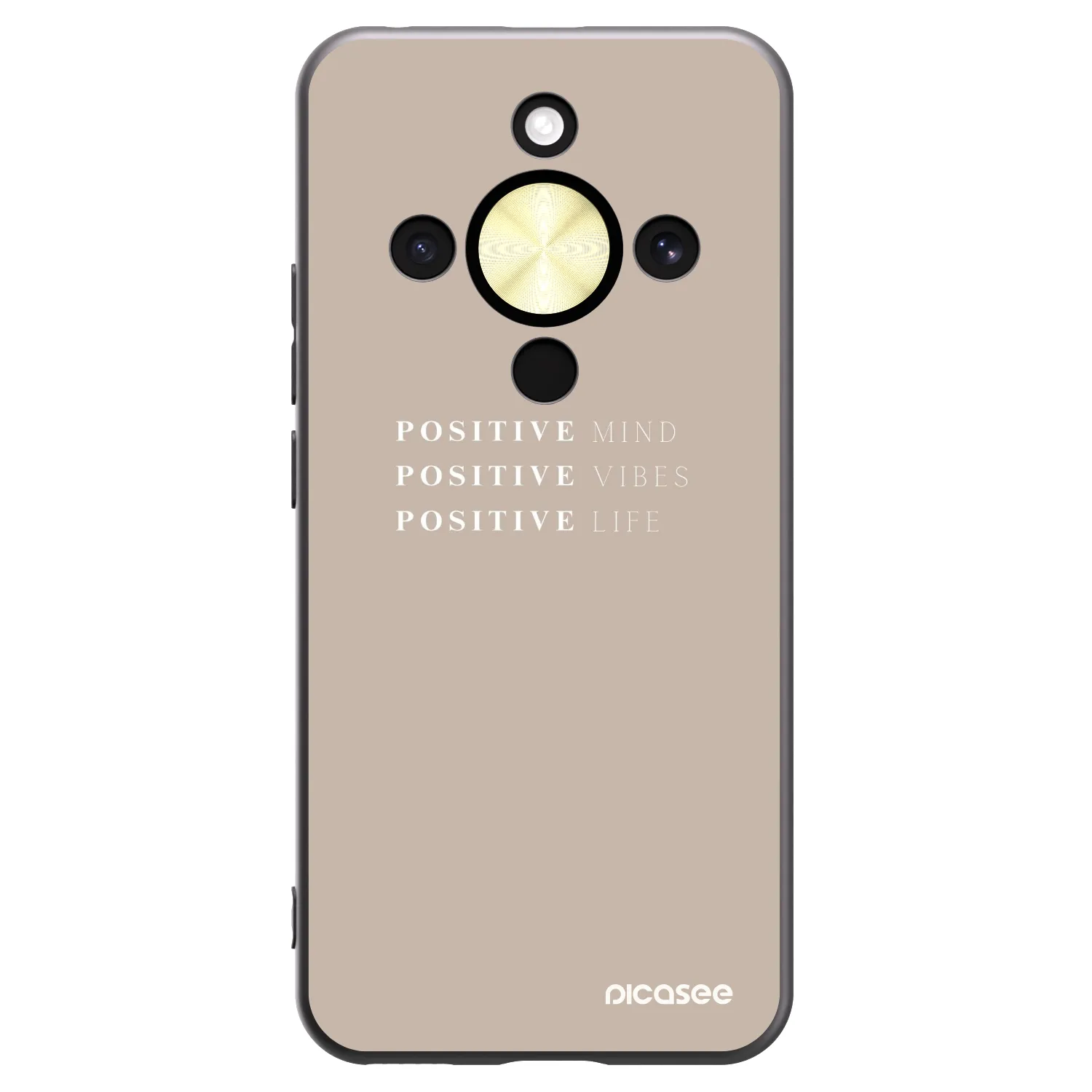 Picasee silikonowe czarne etui na Honor Magic8 Lite 5G - Positive Vibes