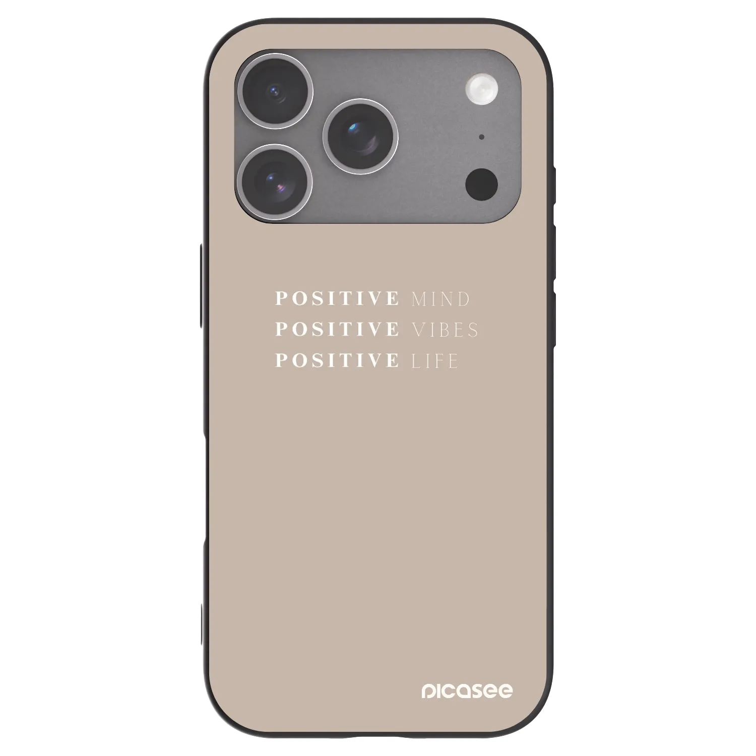 Picasee silikonowe czarne etui na Apple iPhone 18 Pro - Positive Vibes