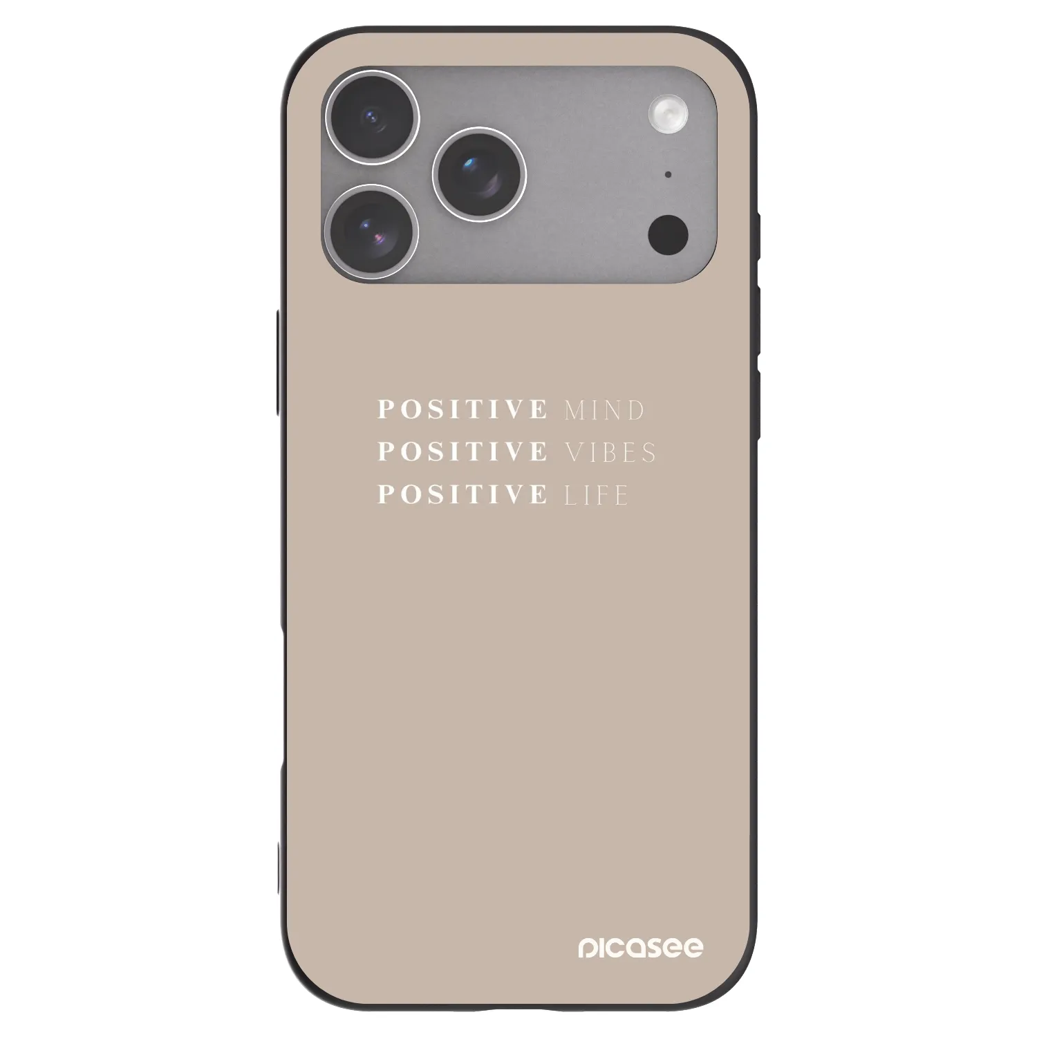 Picasee silikonowe czarne etui na Apple iPhone 18 Pro Max - Positive Vibes
