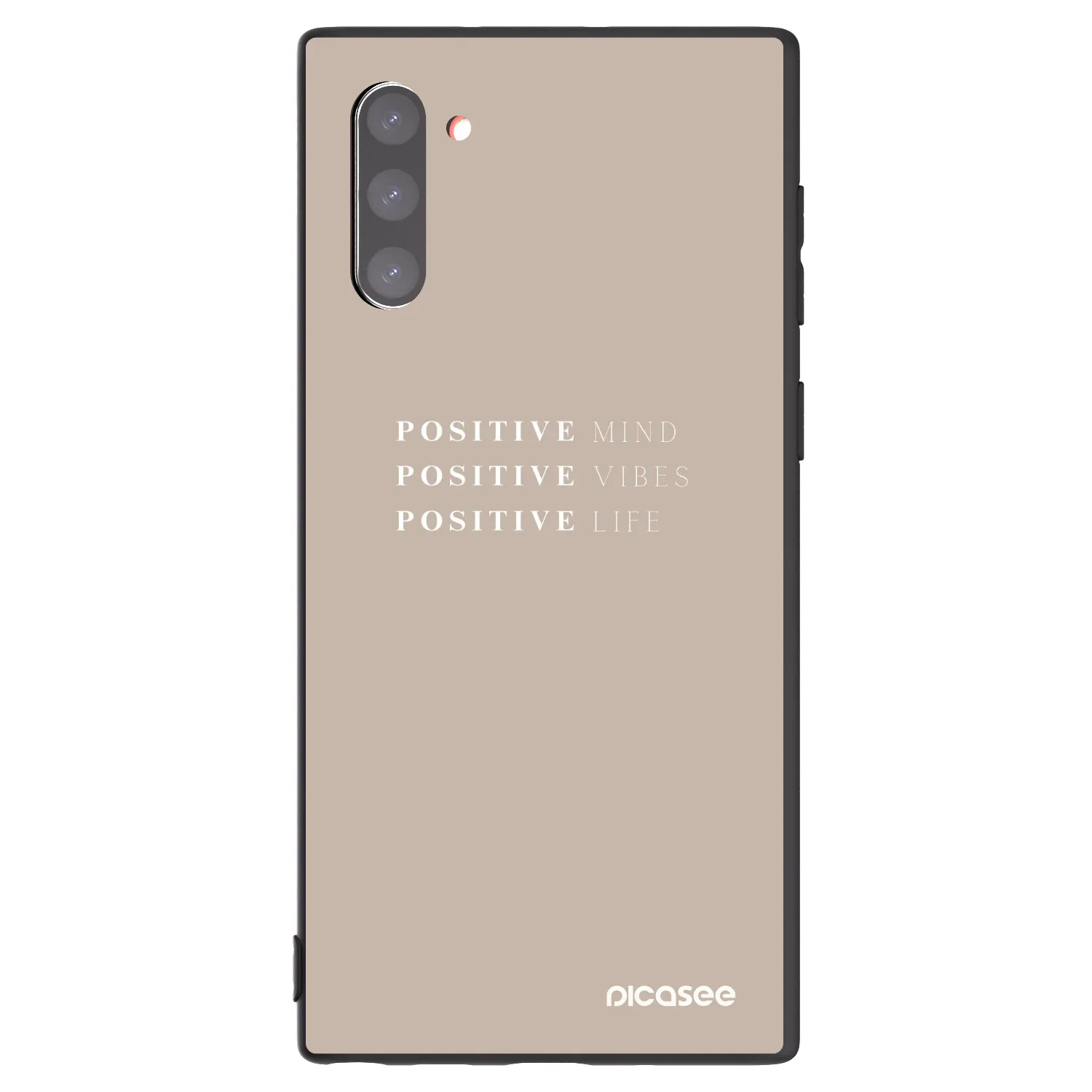 Picasee silikonowe czarne etui na Samsung Galaxy Note 10 N970F - Positive Vibes
