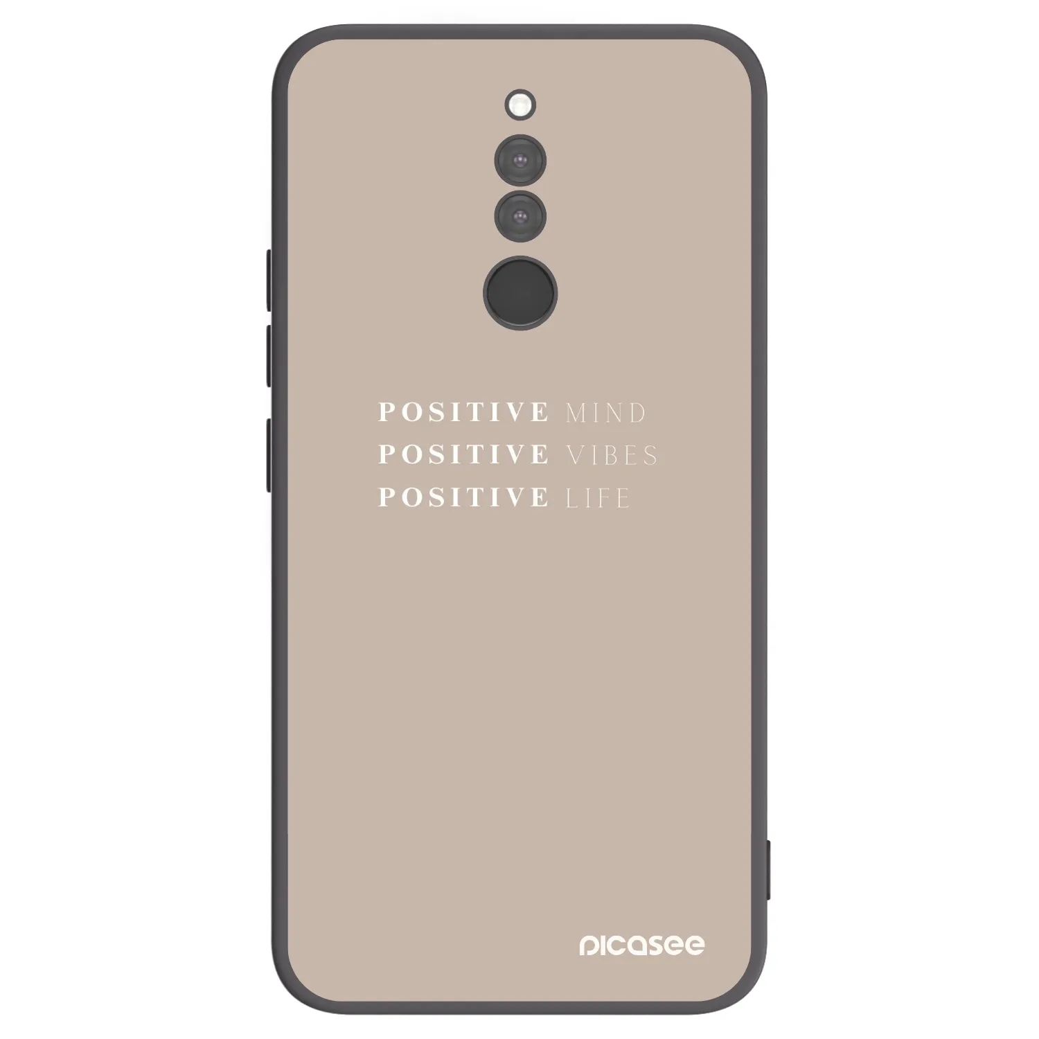 Picasee silikonowe czarne etui na Xiaomi Redmi 8 - Positive Vibes