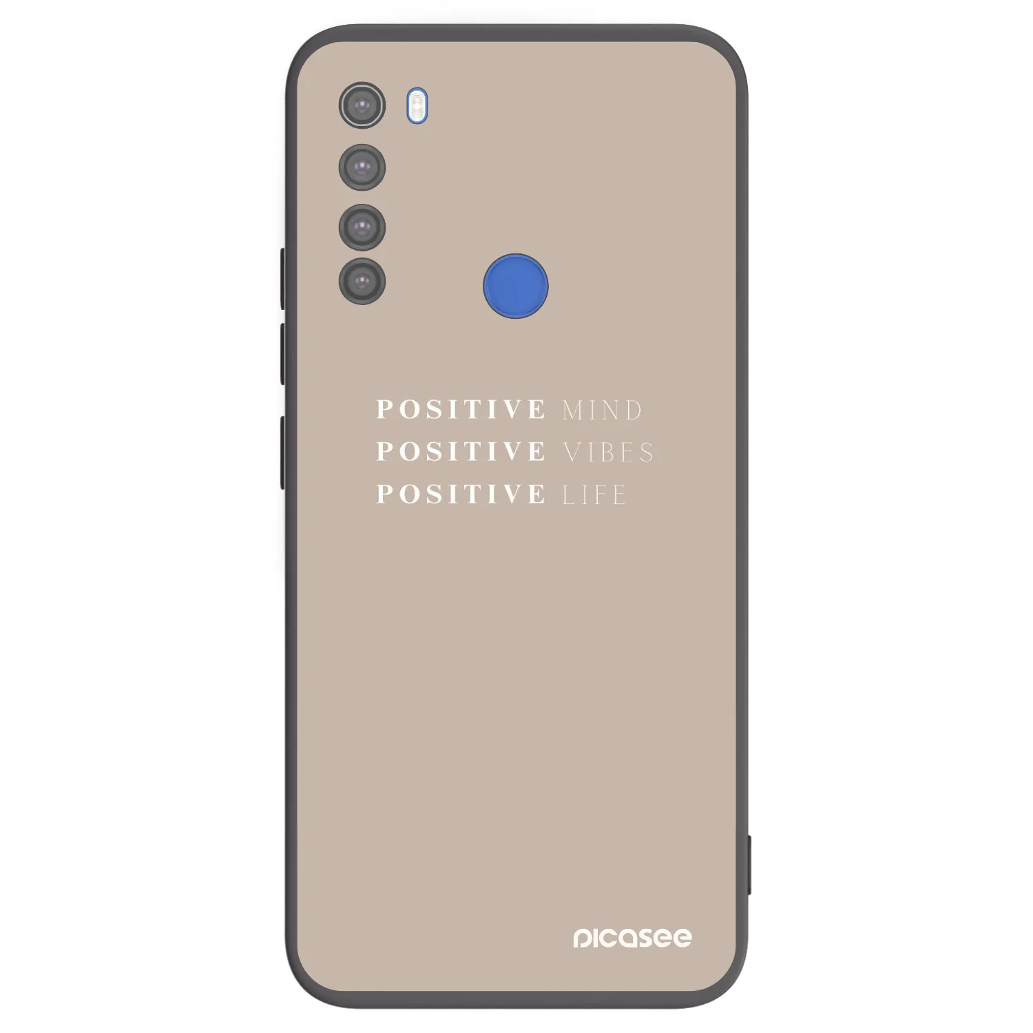 Picasee silikonowe czarne etui na Xiaomi Redmi Note 8T - Positive Vibes