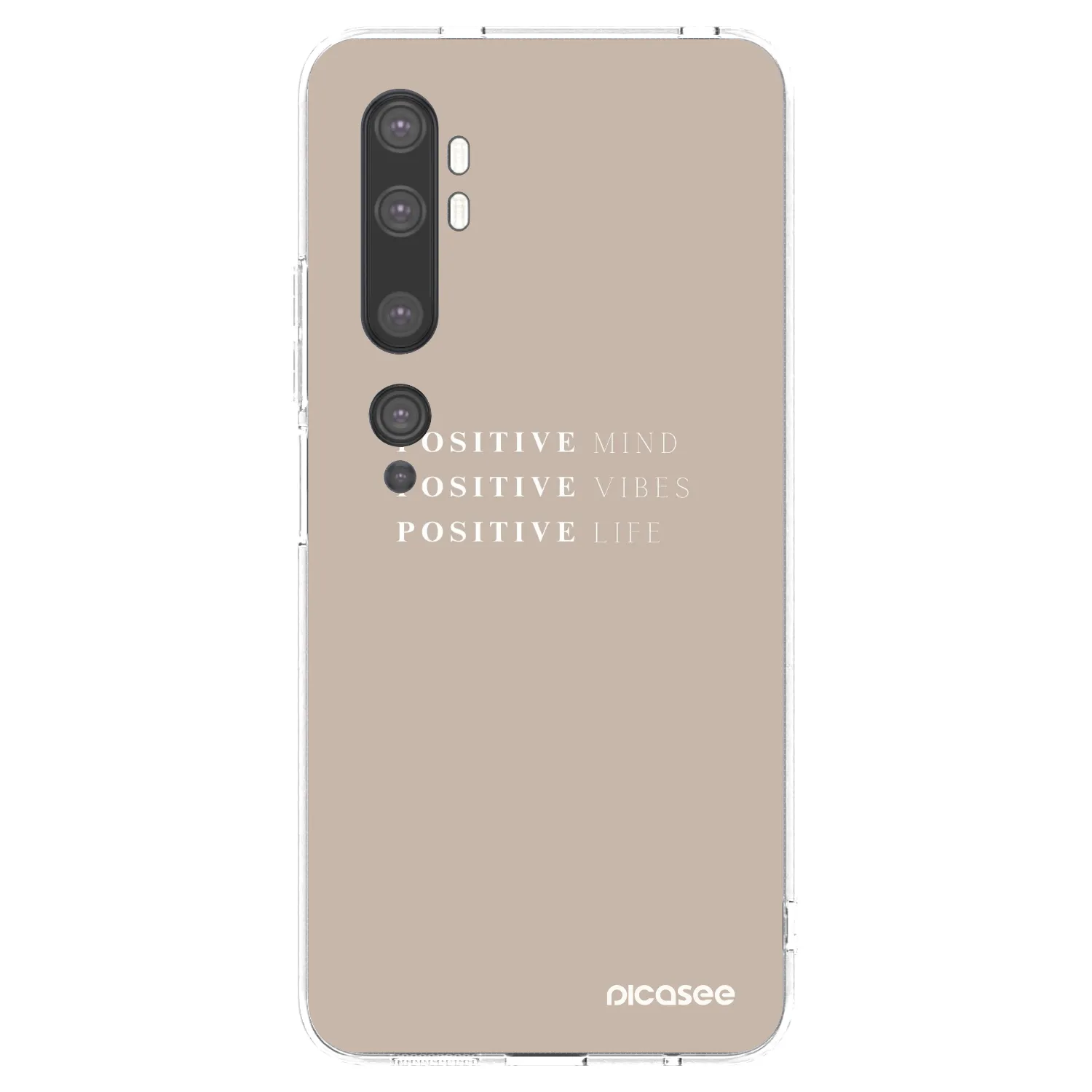 Picasee silikonowe przeźroczyste etui na Xiaomi Mi Note 10 (Pro) - Positive Vibes