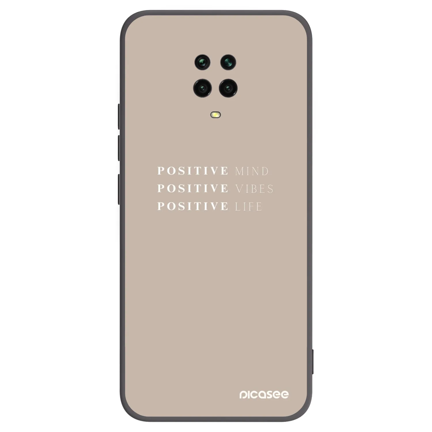 Picasee silikonowe czarne etui na Xiaomi Redmi Note 9 Pro - Positive Vibes