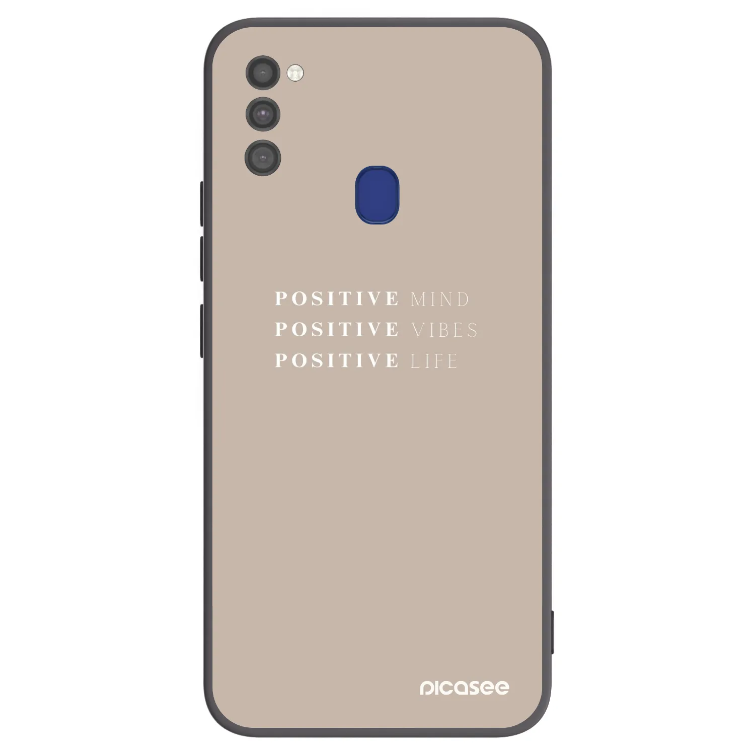 Picasee silikonowe czarne etui na Samsung Galaxy M21 M215F - Positive Vibes