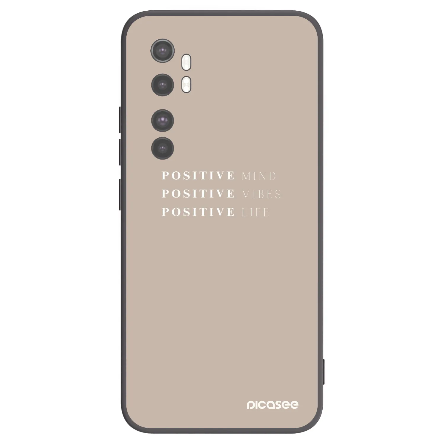 Picasee silikonowe czarne etui na Xiaomi Mi Note 10 Lite - Positive Vibes