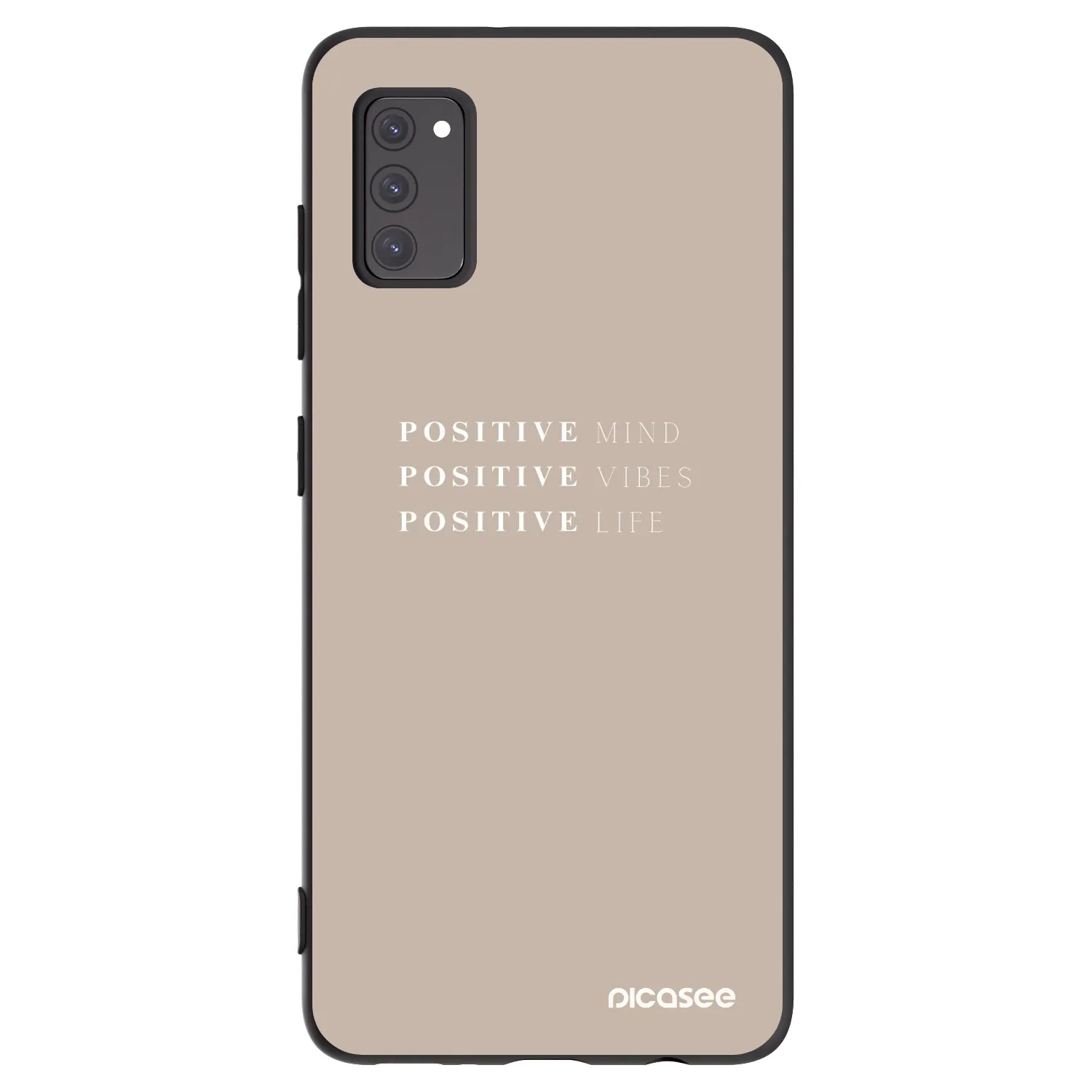 Picasee silikonowe czarne etui na Samsung Galaxy A41 A415F - Positive Vibes