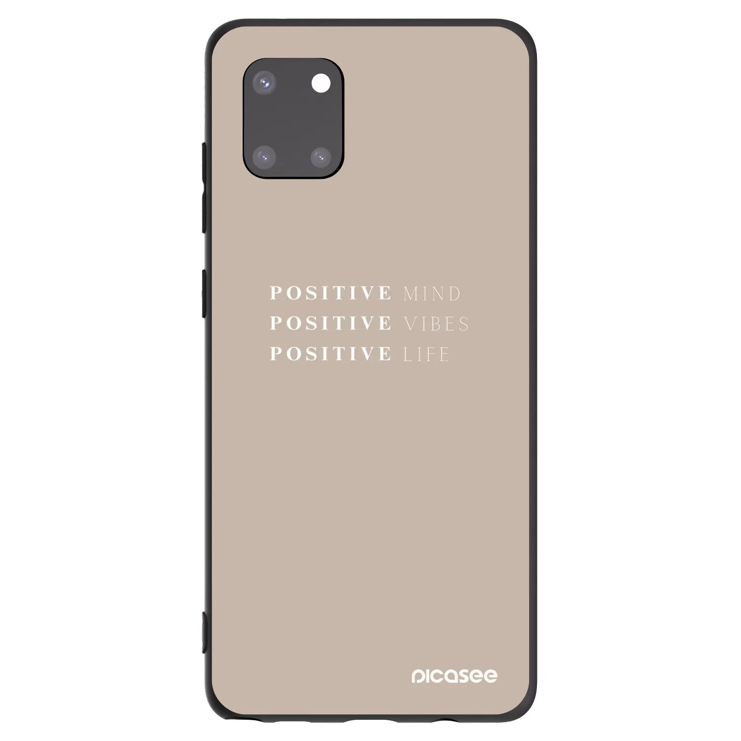 Picasee silikonowe czarne etui na Samsung Galaxy Note 10 Lite N770F - Positive Vibes