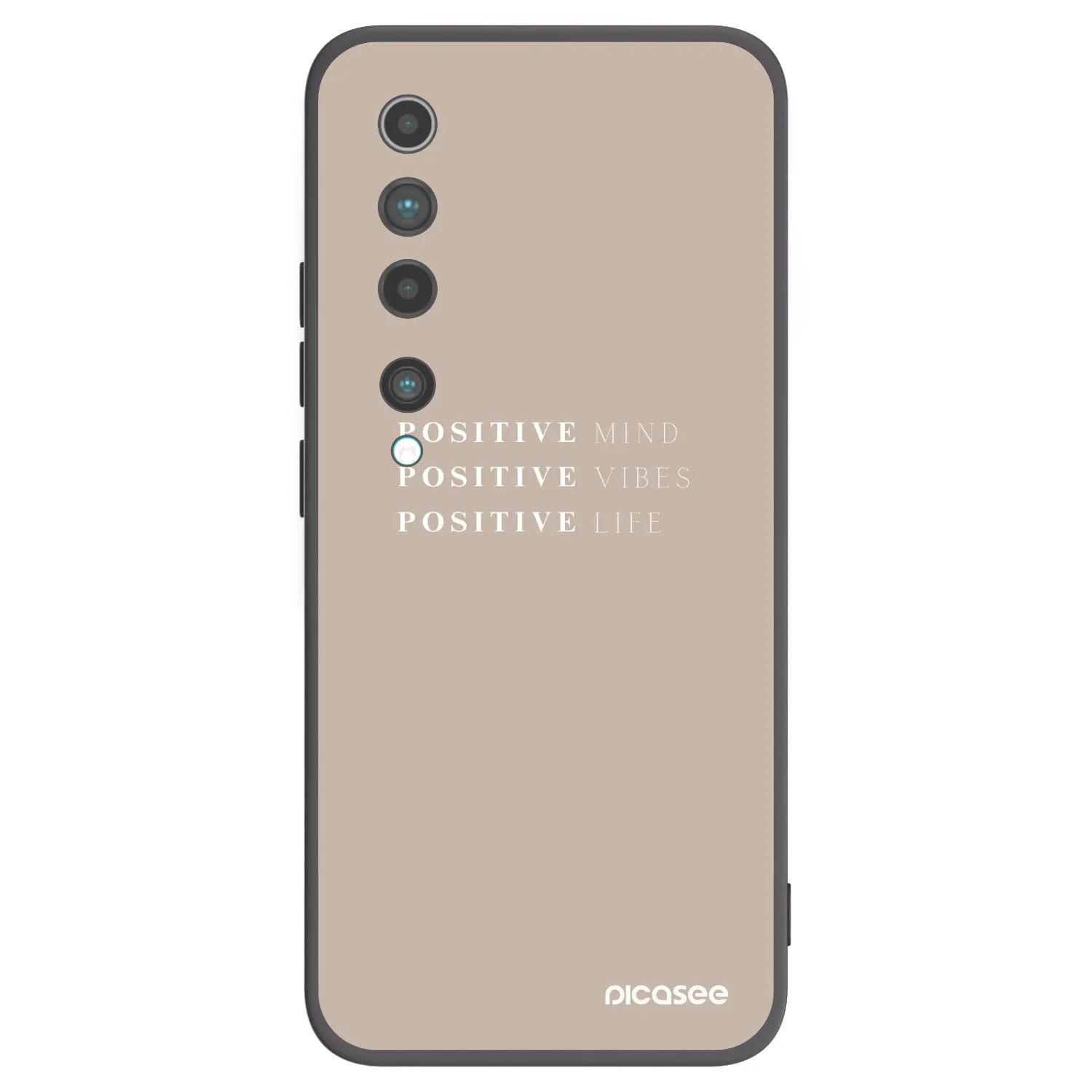 Picasee silikonowe czarne etui na Xiaomi Mi 10 - Positive Vibes