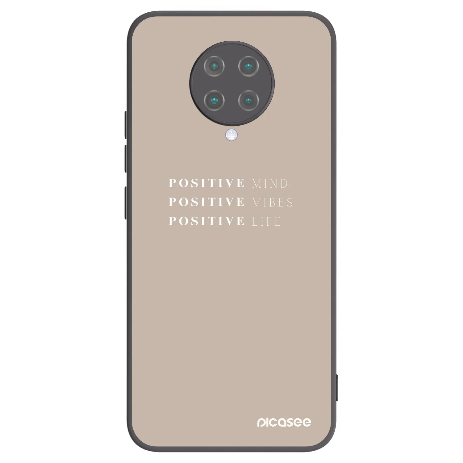 Picasee silikonowe czarne etui na Xiaomi Poco F2 Pro - Positive Vibes