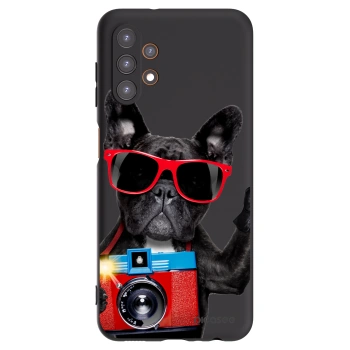 Picasee silikonowe czarne etui na Samsung Galaxy A13 4G A135 - Französische Bulldogge