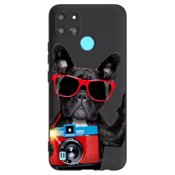 Picasee silikonowe czarne etui na Realme C21Y - Französische Bulldogge