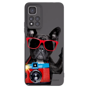 Picasee silikonowe czarne etui na Xiaomi Redmi Note 11 Pro+ 5G - Französische Bulldogge