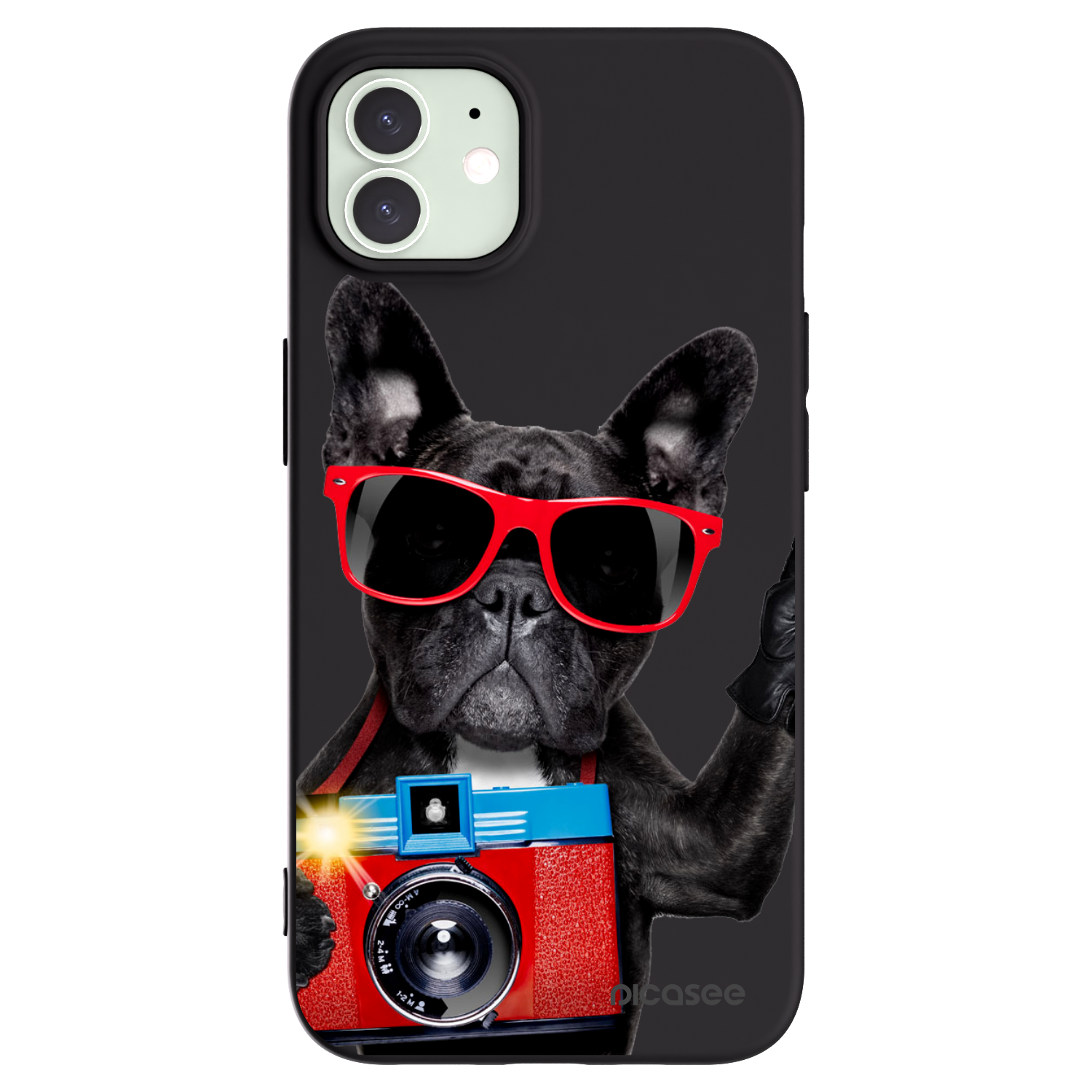 Picasee silikonowe czarne etui na Apple iPhone 12 - Französische Bulldogge