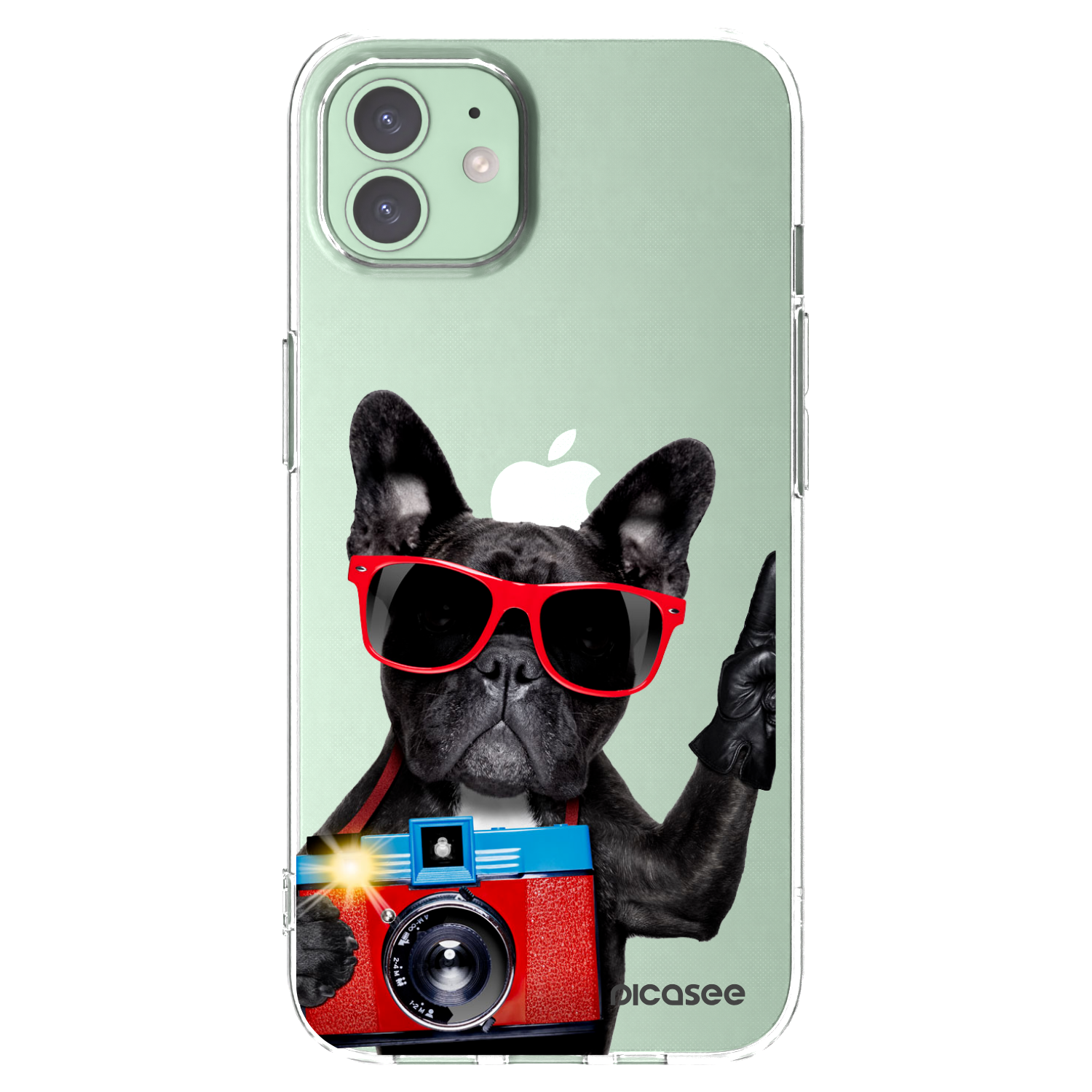 Picasee silikonowe przeźroczyste etui na Apple iPhone 12 - Französische Bulldogge
