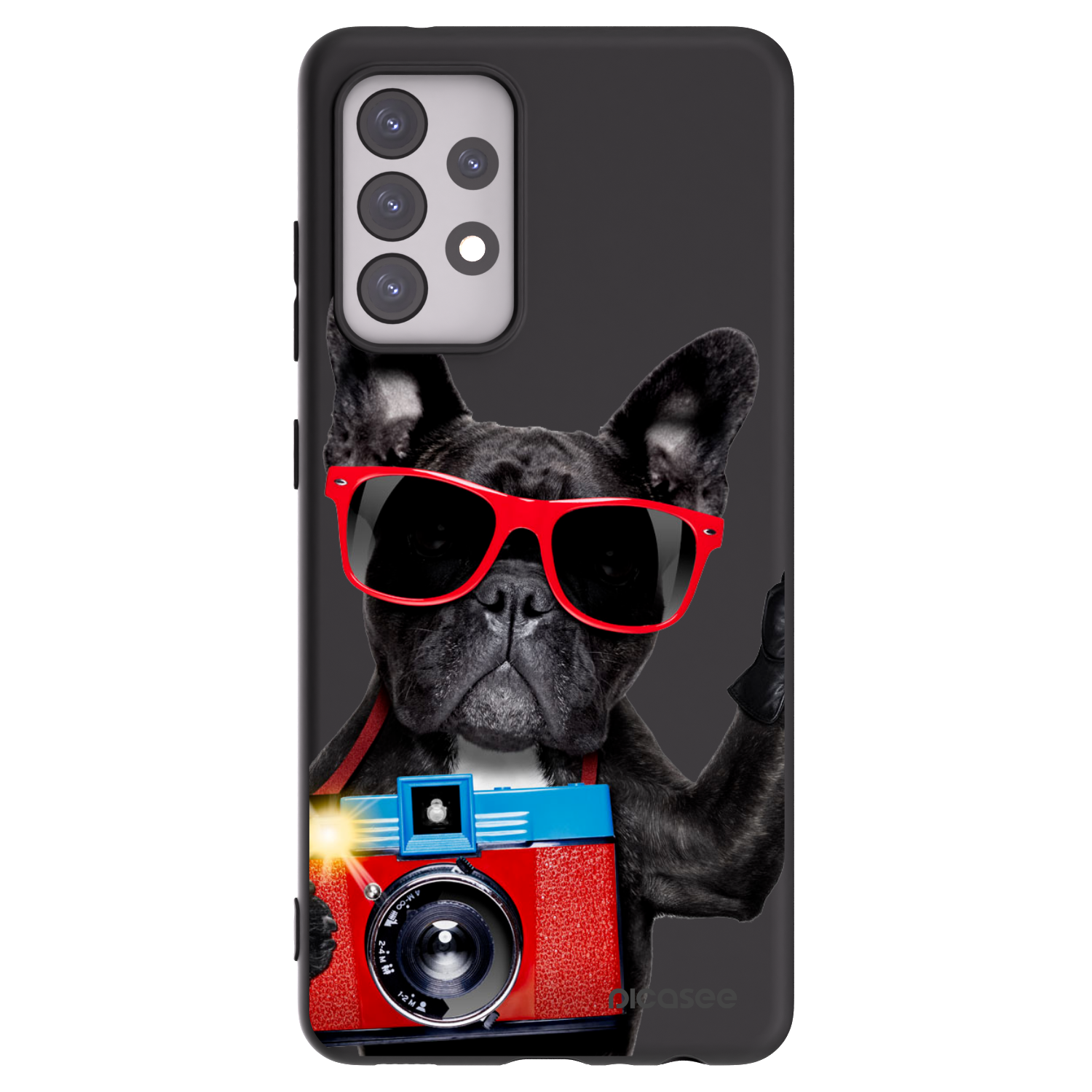 Picasee silikonowe czarne etui na Samsung Galaxy A52 5G A525F - Französische Bulldogge