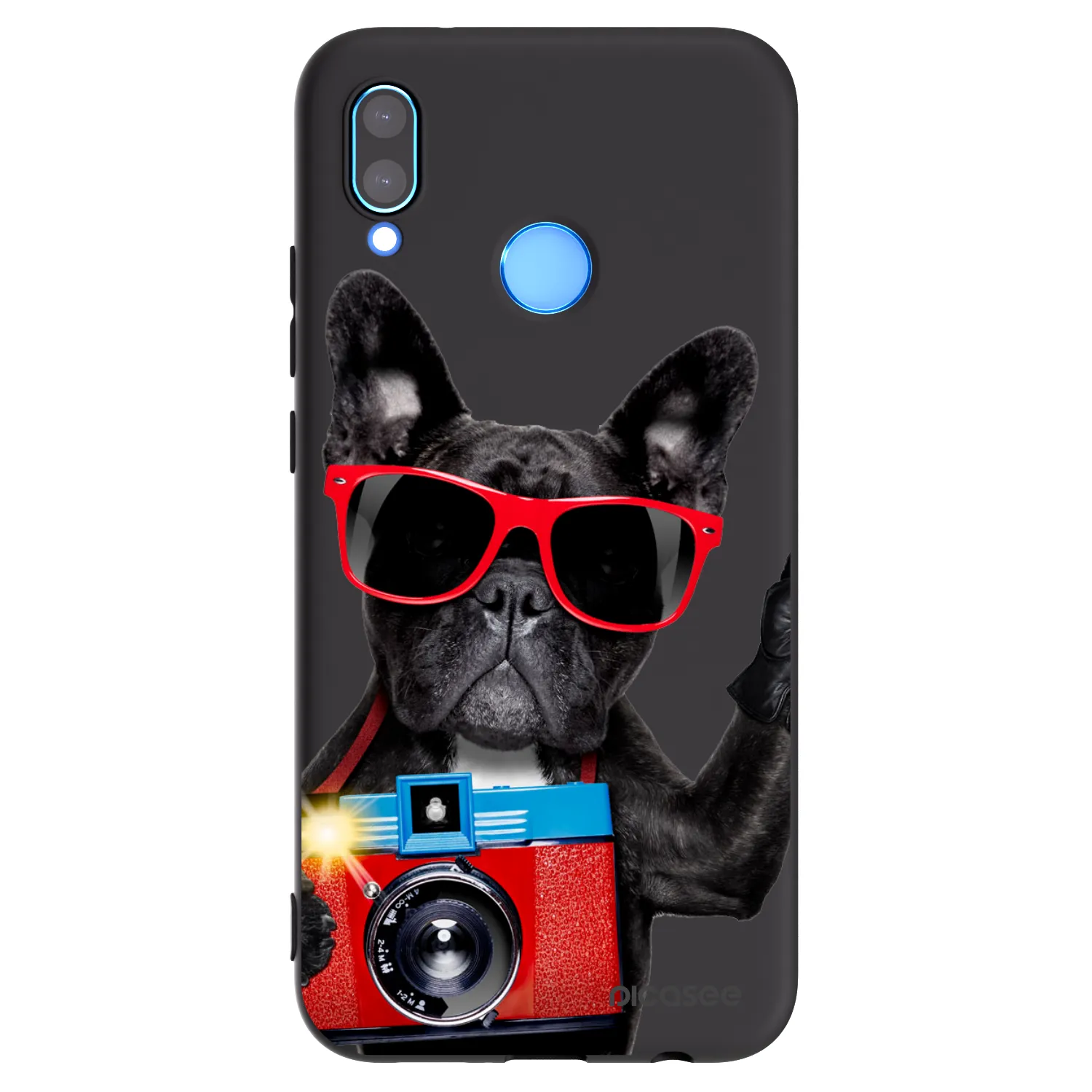 Picasee silikonowe czarne etui na Huawei P20 Lite - Französische Bulldogge