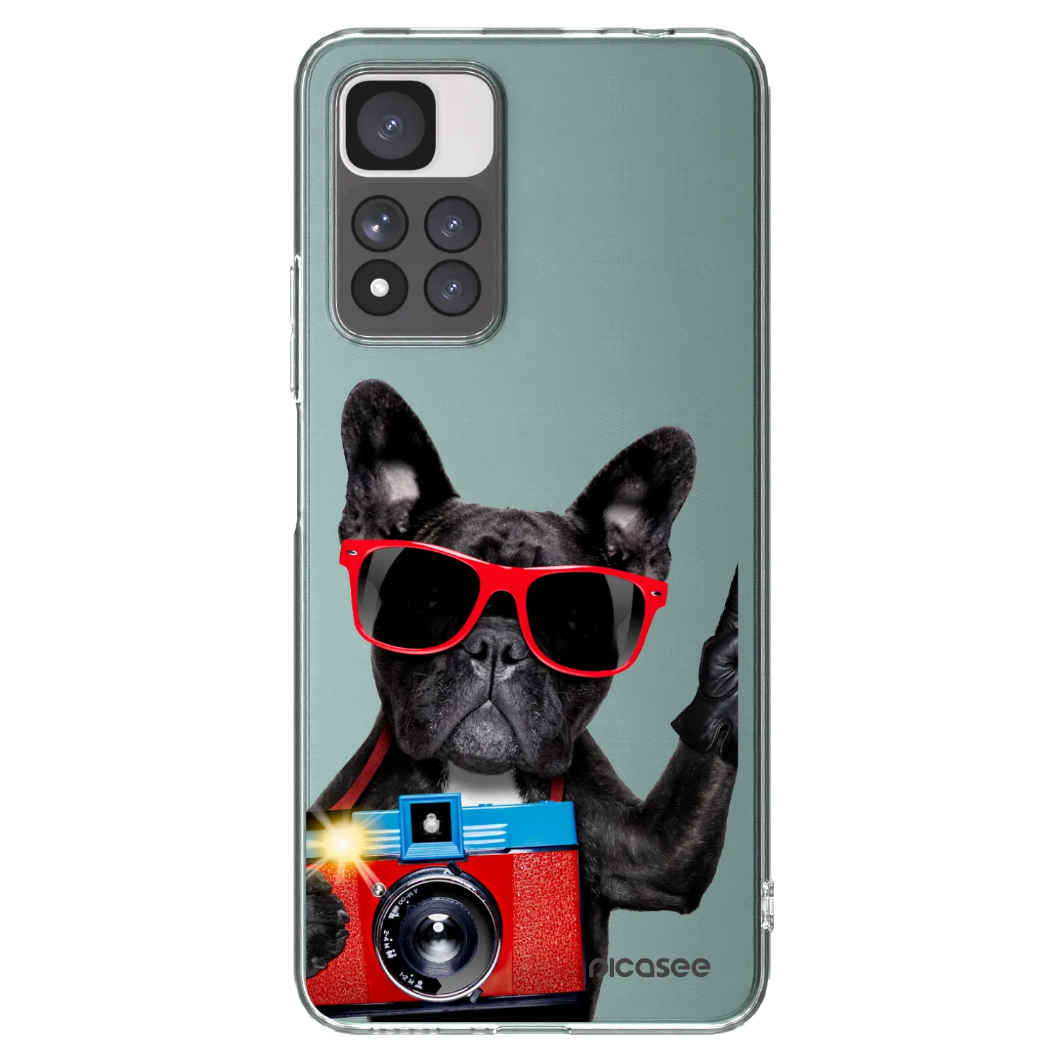 Picasee silikonowe przeźroczyste etui na Xiaomi Redmi Note 11 Pro+ 5G - Französische Bulldogge