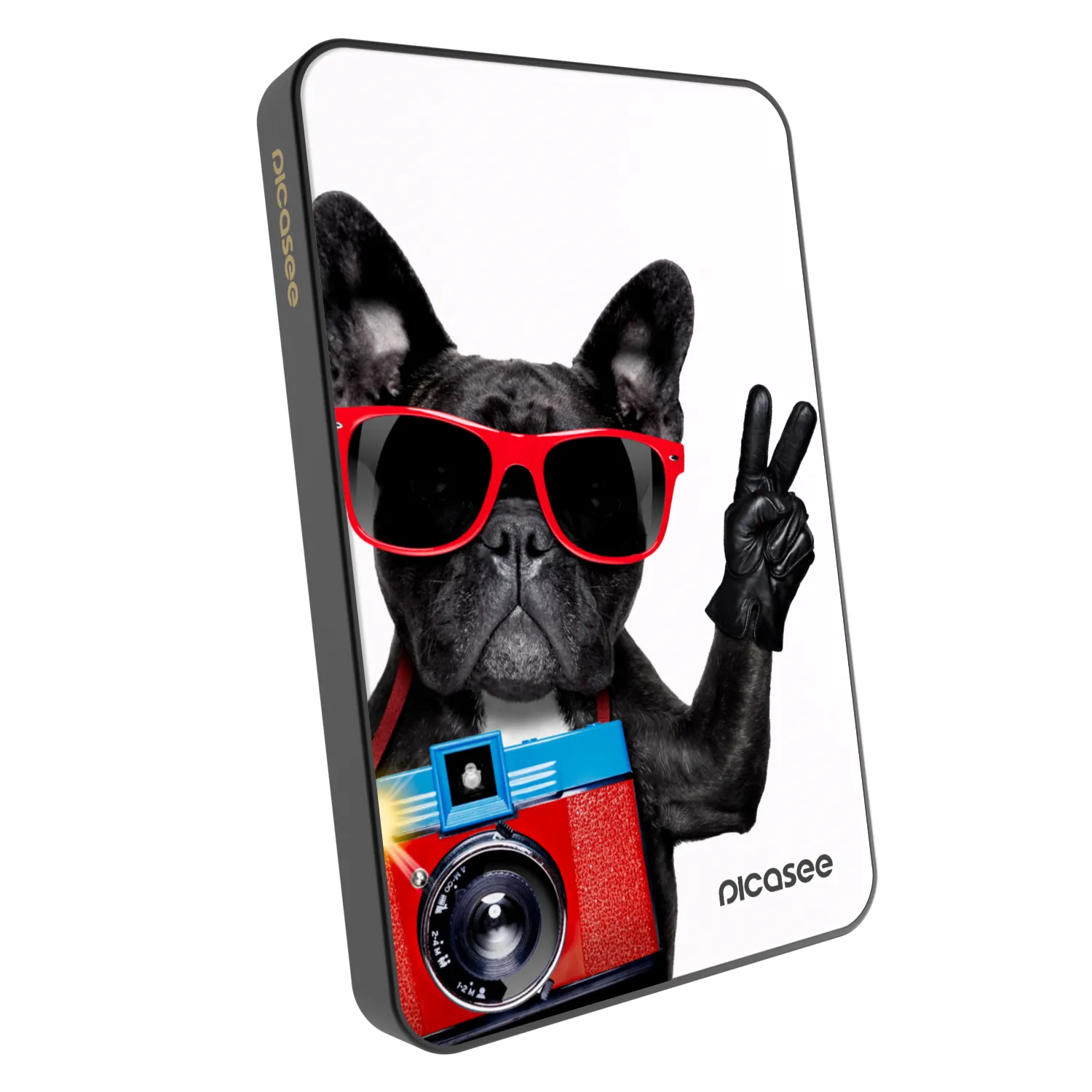 Picasee Powerbank z MagSafe 5 000 mAh Szary - Französische Bulldogge