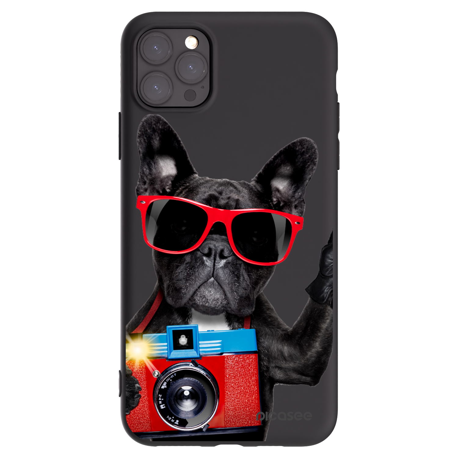 Picasee silikonowe czarne etui na Apple iPhone 11 Pro Max - Französische Bulldogge