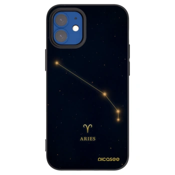 Picasee silikonowe czarne etui na Apple iPhone 12 mini - ARIES
