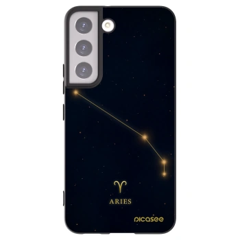 Picasee silikonowe czarne etui na Samsung Galaxy S22 5G - ARIES
