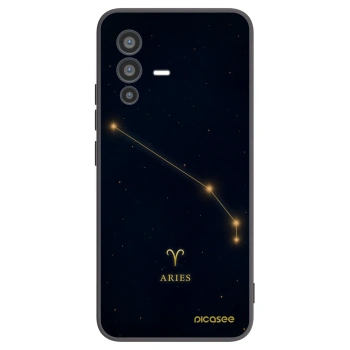 Picasee silikonowe czarne etui na Vivo V23 5G - ARIES