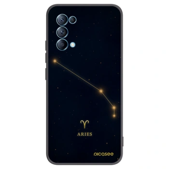 Picasee silikonowe czarne etui na OPPO Reno 5 5G - ARIES