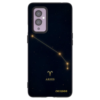 Picasee silikonowe czarne etui na OnePlus 9 - ARIES