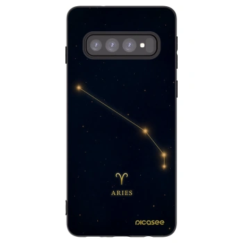 Picasee silikonowe czarne etui na Samsung Galaxy S10 G973 - ARIES