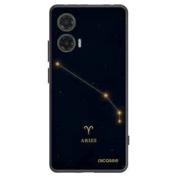 Picasee silikonowe czarne etui na Motorola Moto G35 5G - ARIES