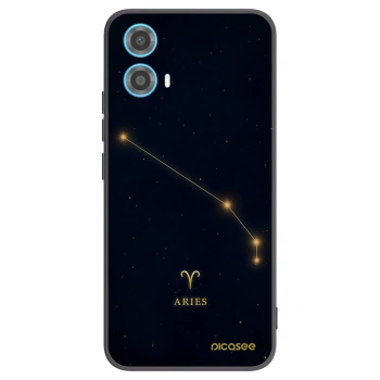 Picasee silikonowe czarne etui na Motorola Moto G34 5G - ARIES