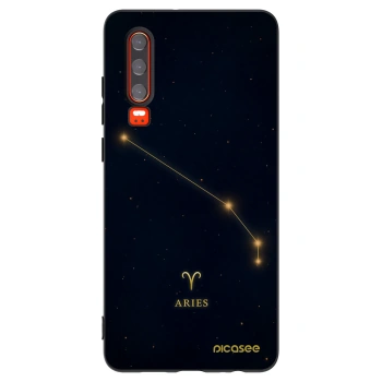 Picasee silikonowe czarne etui na Huawei P30 - ARIES