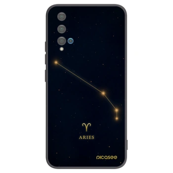 Picasee silikonowe czarne etui na Huawei Nova 5T - ARIES