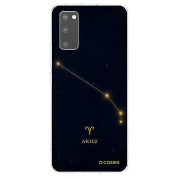 Picasee silikonowe przeźroczyste etui na Samsung Galaxy S20 G980F - ARIES