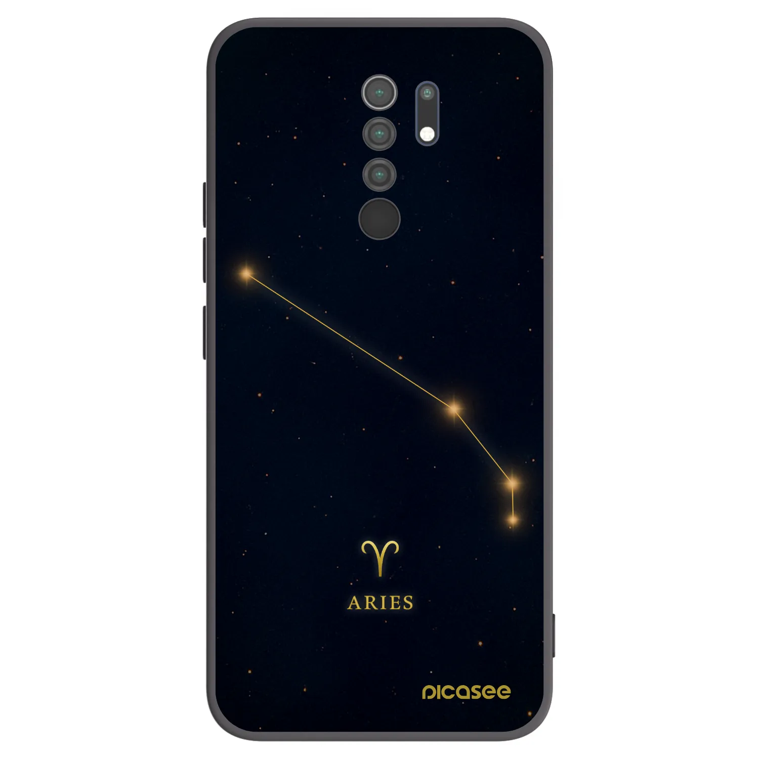 Picasee silikonowe czarne etui na Xiaomi Redmi 9 - ARIES