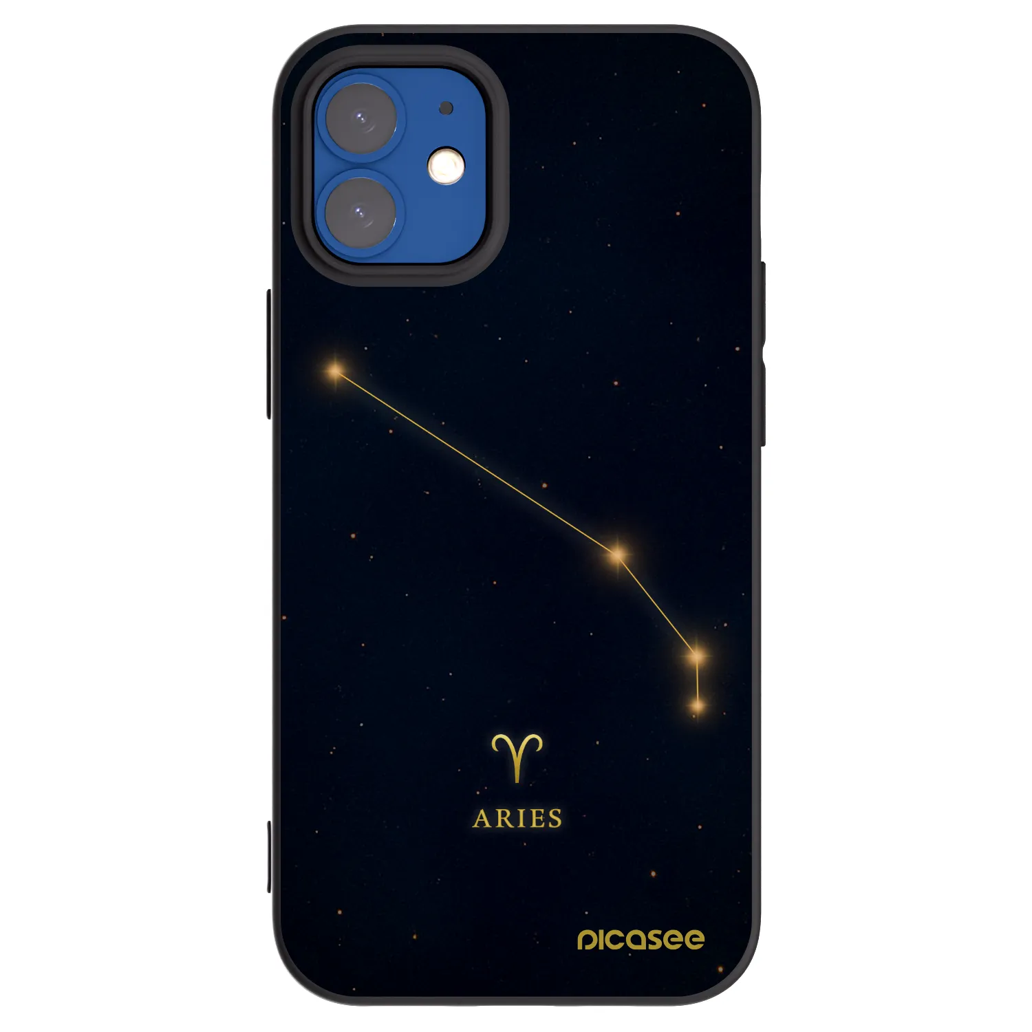 Picasee silikonowe czarne etui na Apple iPhone 12 mini - ARIES
