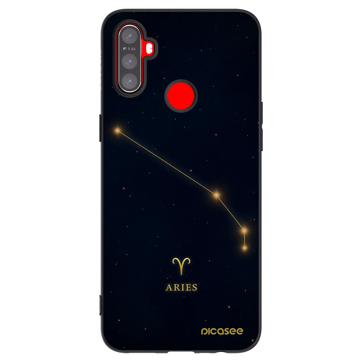 Picasee silikonowe czarne etui na Realme C3 - ARIES