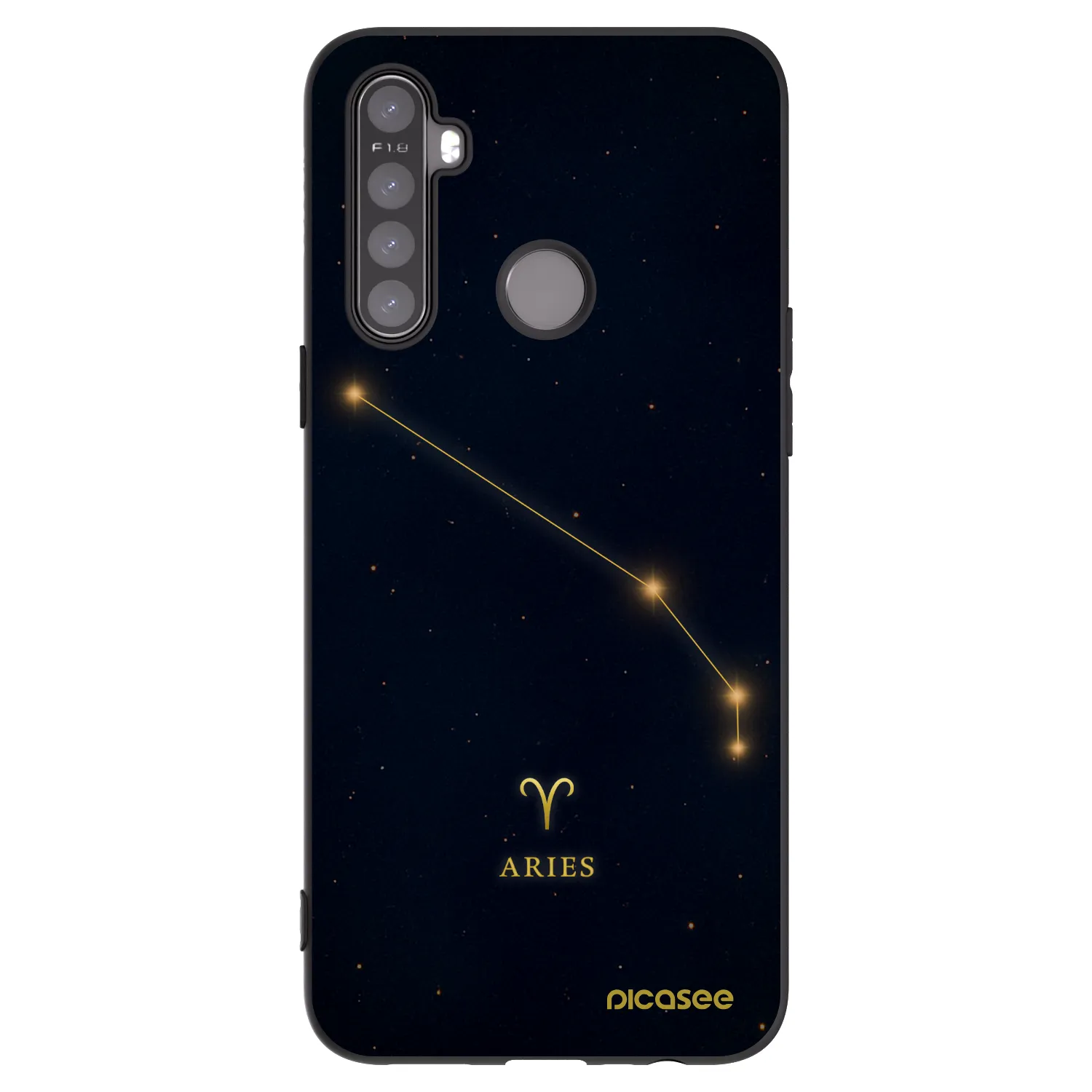 Picasee silikonowe czarne etui na Realme 5 - ARIES