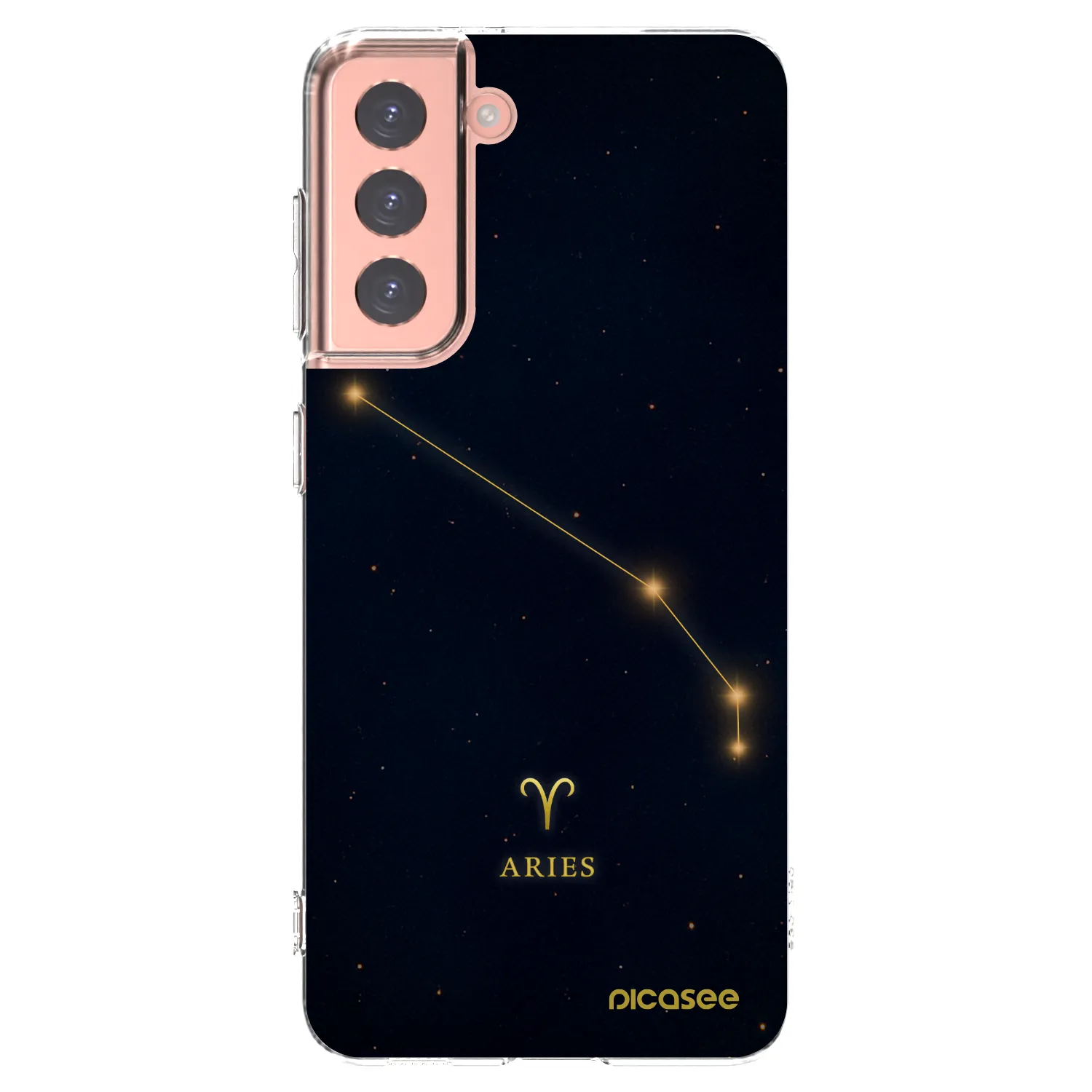Picasee silikonowe przeźroczyste etui na Samsung Galaxy S21 5G G991B - ARIES