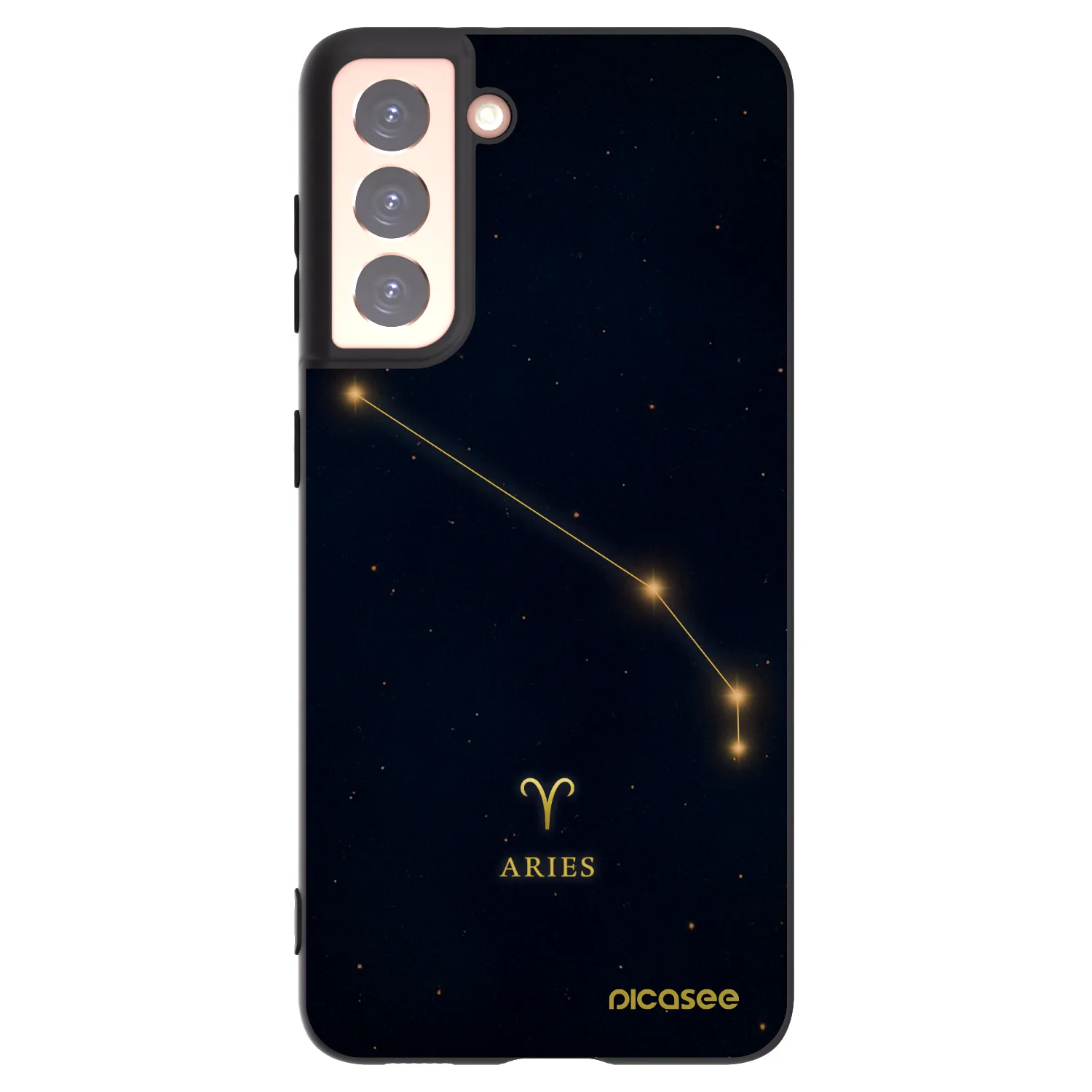 Picasee silikonowe czarne etui na Samsung Galaxy S21 5G G991B - ARIES