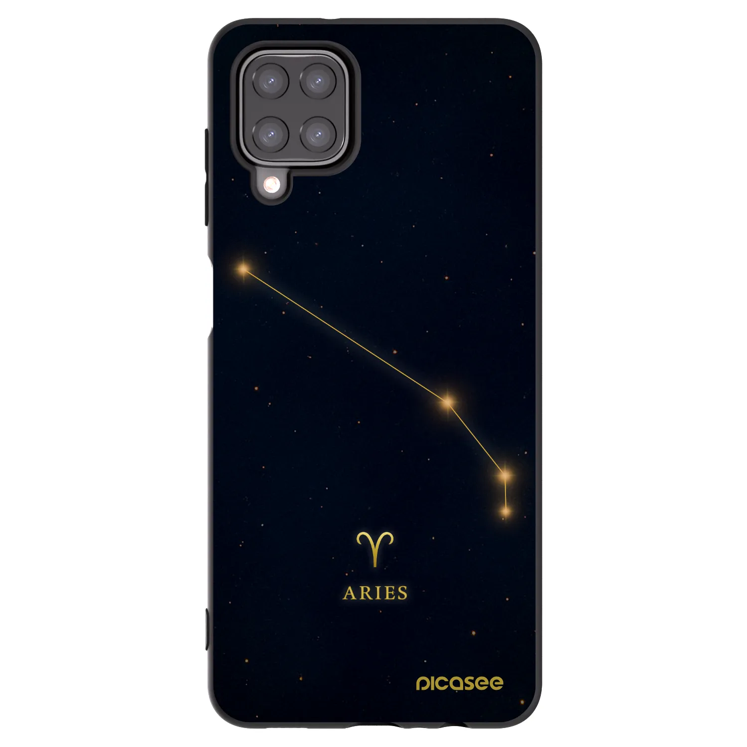 Picasee silikonowe czarne etui na Samsung Galaxy A12 A125F - ARIES