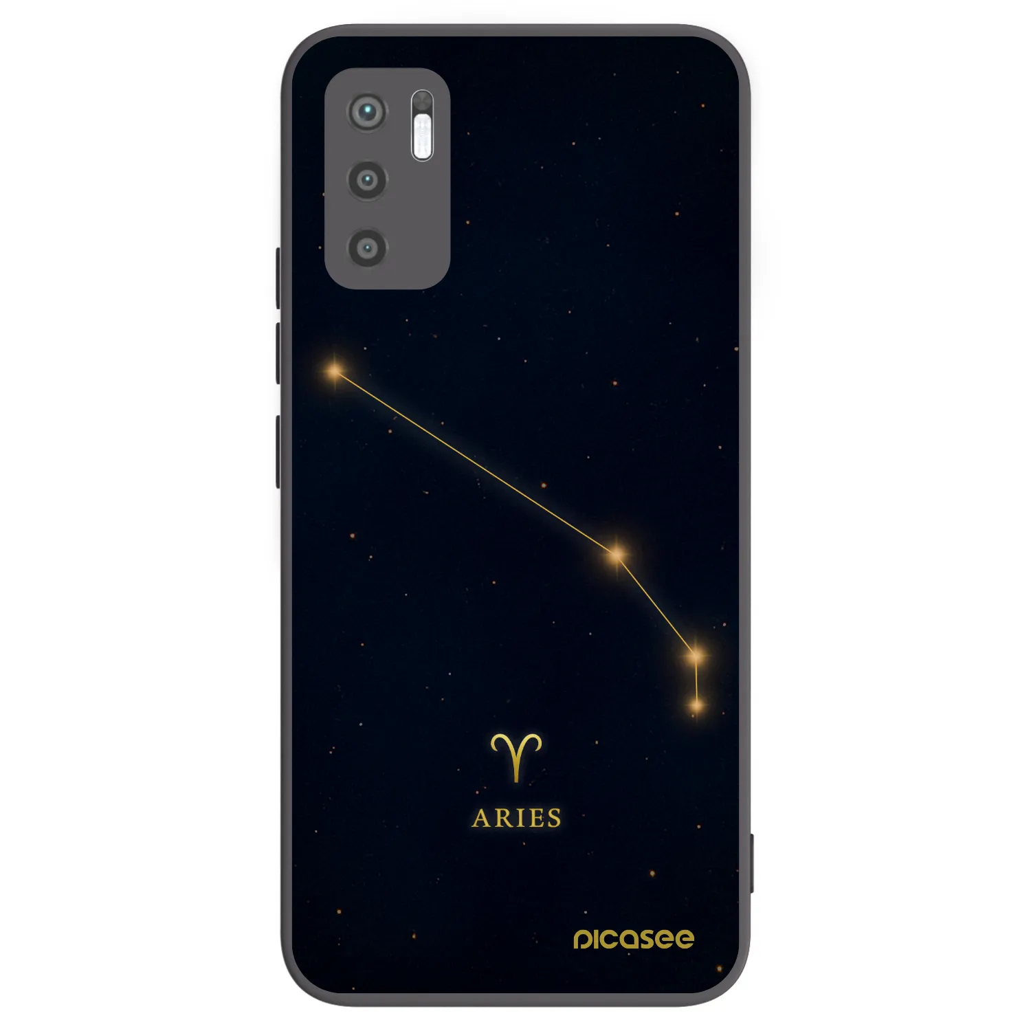 Picasee silikonowe czarne etui na Xiaomi Redmi Note 10 5G - ARIES