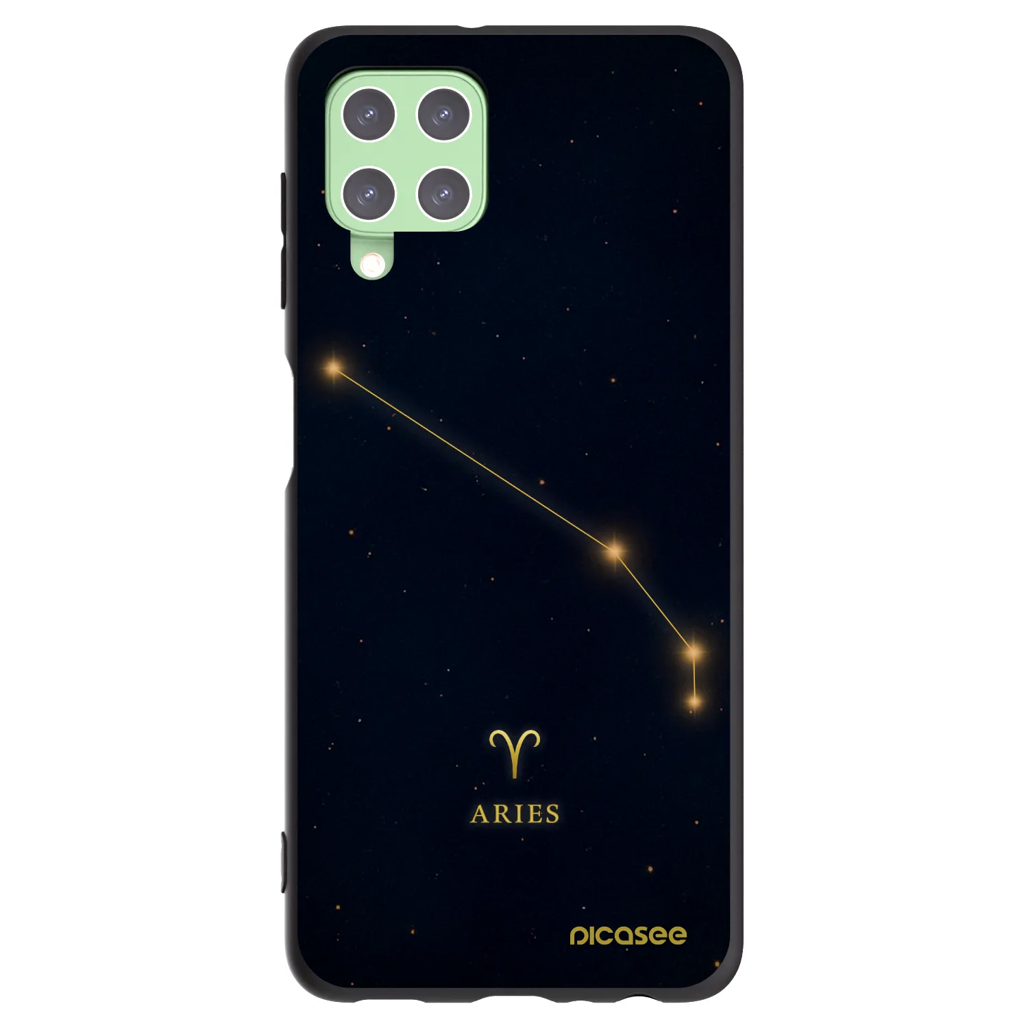 Picasee silikonowe czarne etui na Samsung Galaxy A22 A225F 4G - ARIES